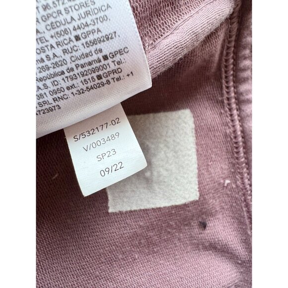 ATHLETA Retroterry Damask Mauve Cotton Terry Wrap Cardigan Sweatshirt, Size S - Picture 12 of 13